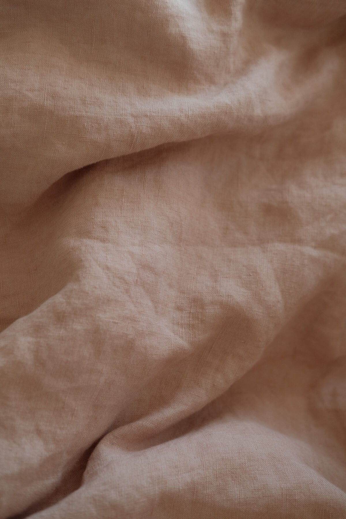 Linen Fitted Sheet in Pink Sand
