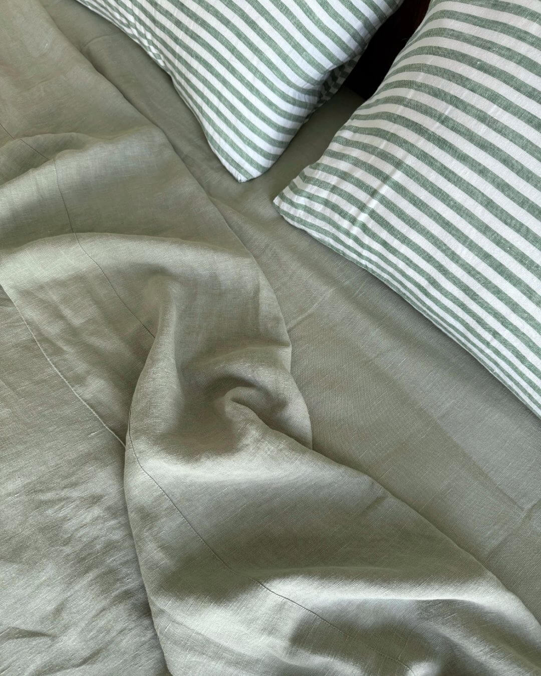 Linen Flat Sheet In Sage