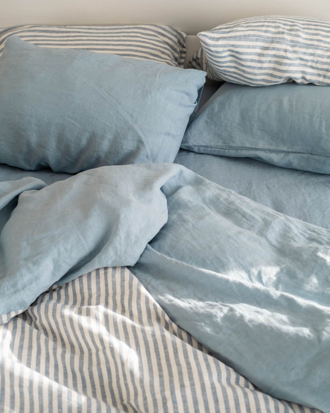 Linen Fitted Sheet in Mist