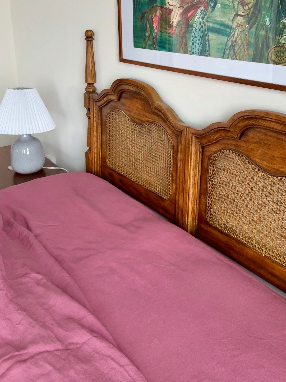 Light Raspberry Satin Sheets Linen Flat Sheet In Raspberry – Sunday Spell