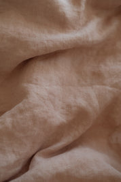 Linen Fitted Sheet in Pink Sand