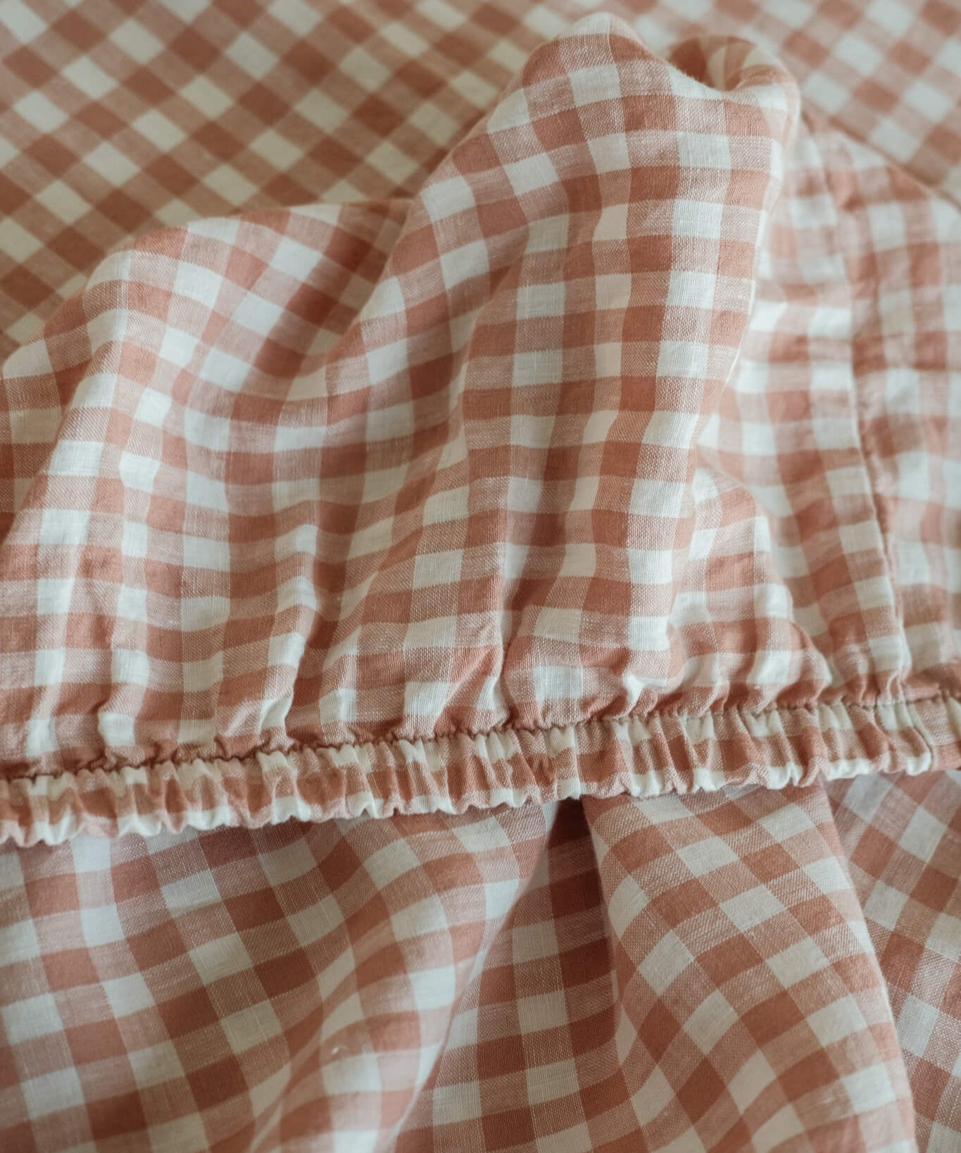 Close-up of a checkered fabric with a visible pattern