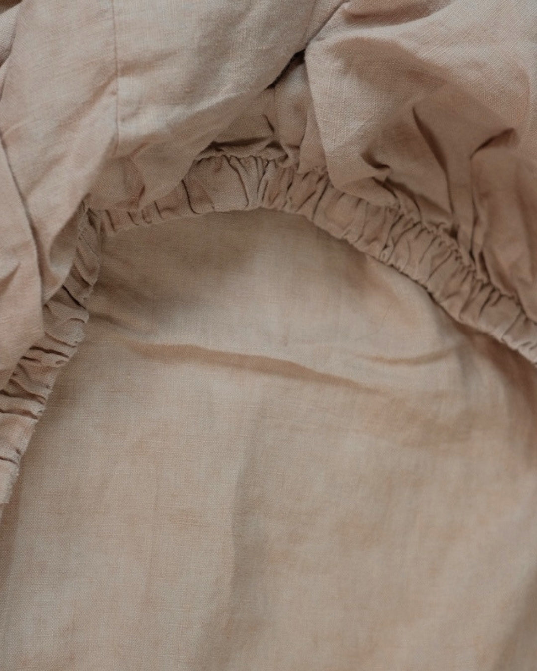 Linen Fitted Sheet in Pink Sand