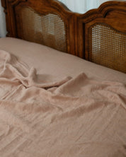 Linen Flat Sheet In Pink Sand