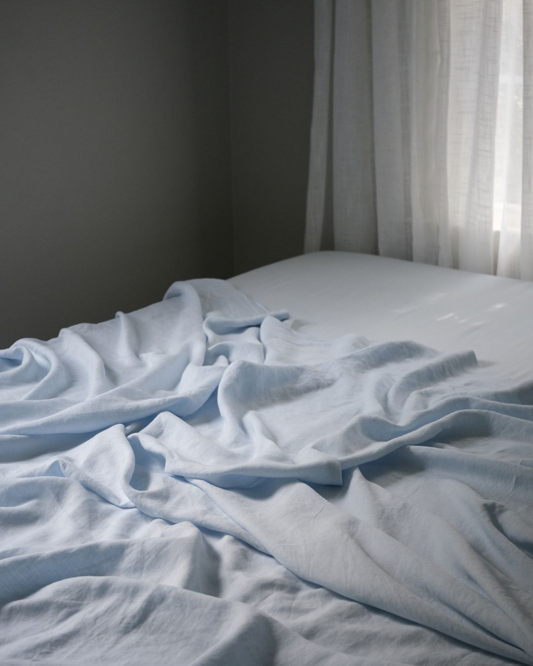 Linen Flat Sheet In Sky