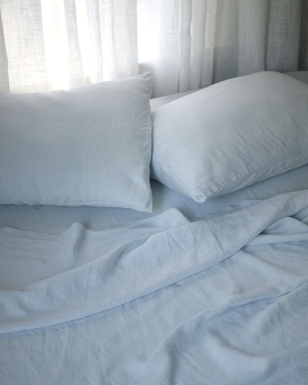 Linen Flat Sheet In Sky