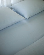 Linen Fitted Sheet in Sky