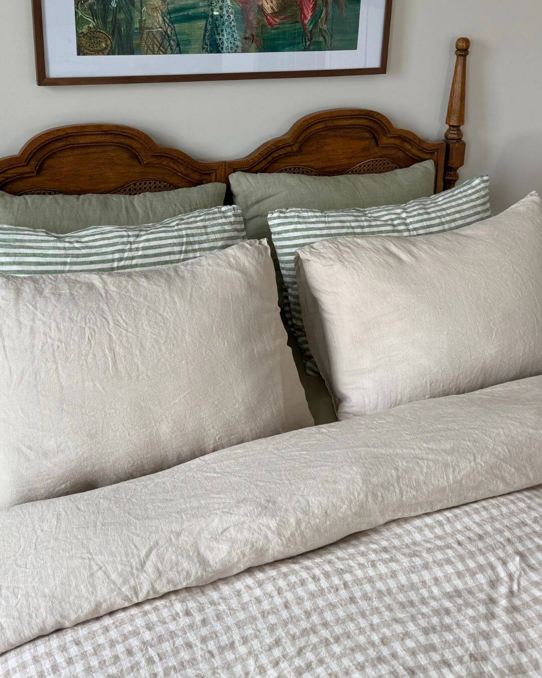 Linen Pillowcase Set in Beige