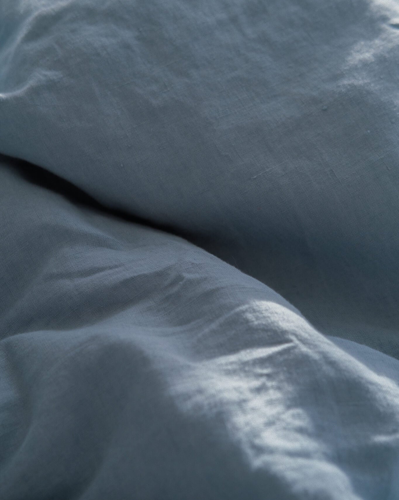 Double Sided Linen Duvet Cover in Mist / Mist Stripe