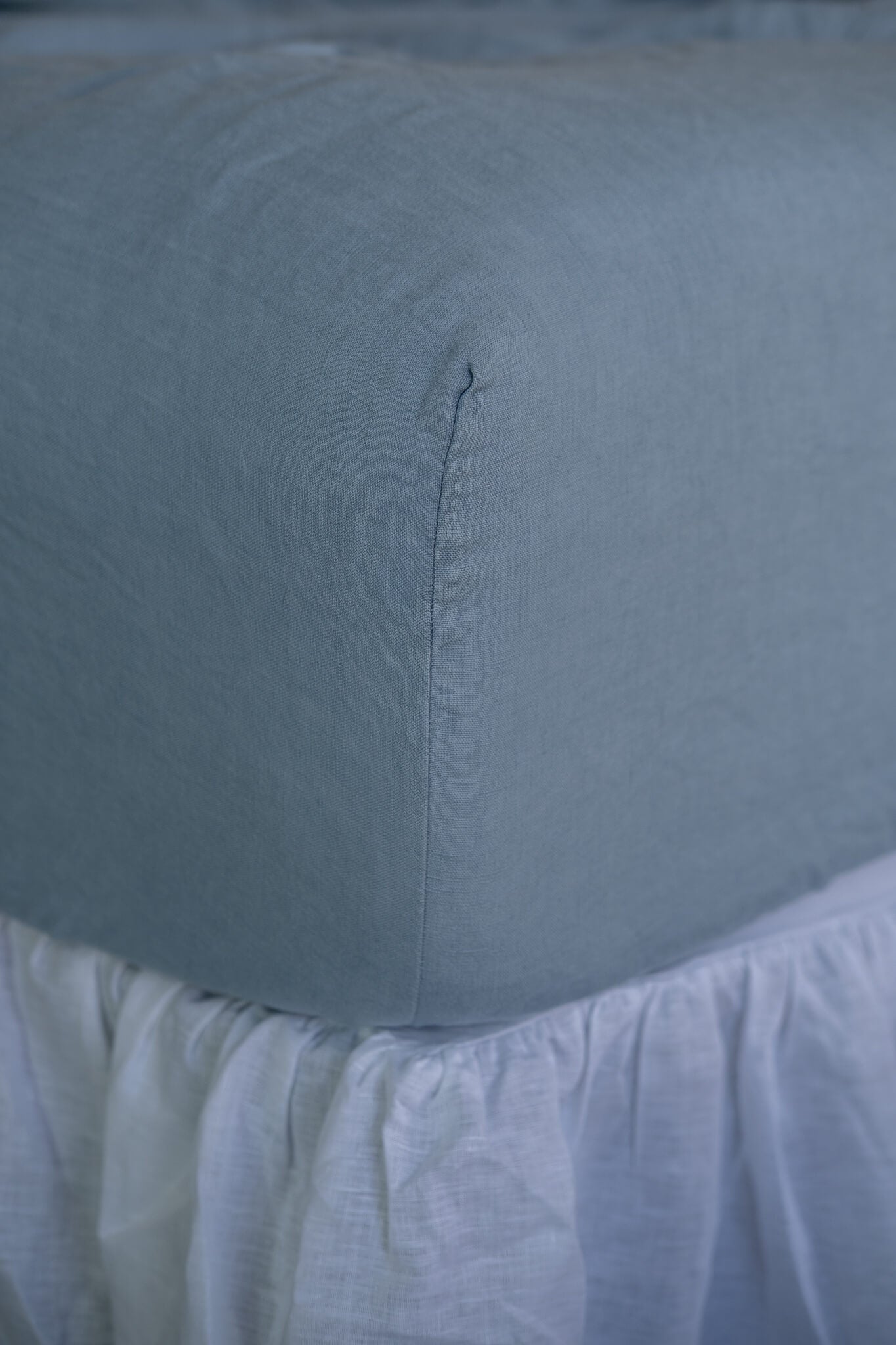 Linen Fitted Sheet in Mist