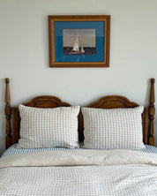 Linen Pillowcase Set in Oat Gingham