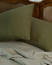Linen Pillowcase Set in Olive