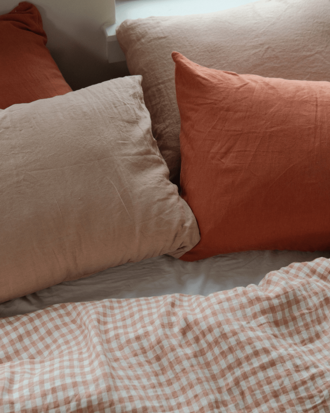 Linen Pillowcase Set in Terracotta